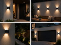 6 x led buiten wandlamp – 4w – 4200k neutraal wit - zwart – ip65 – sekoya - afbeelding 3 van  5