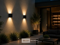 6 x led buiten wandlamp – 4w – 4200k neutraal wit - zwart – ip65 – sekoya - afbeelding 1 van  6