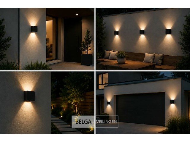 6 x led buiten wandlamp – 4w – 4200k neutraal wit - zwart – ip65 – sekoya - afbeelding 4 van  6