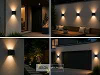 6 x led buiten wandlamp – 4w – 4200k neutraal wit - zwart – ip65 – sekoya - afbeelding 4 van  6