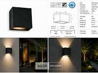 6 x led buiten wandlamp – 4w – 4200k neutraal wit - zwart – ip65 – sekoya - afbeelding 6 van  6