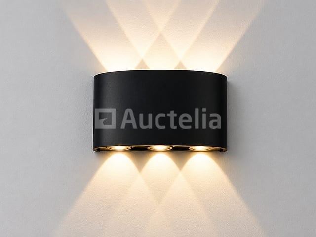 6 x led buiten wandlamp – 6w – 4200k neutraal wit - zwart – ip65 – proton-6 - afbeelding 3 van  5