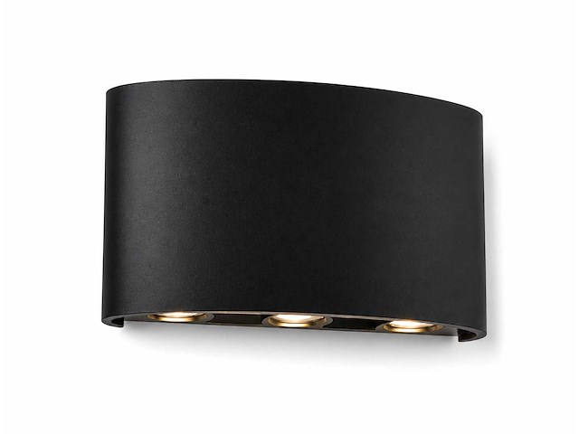 6 x led buiten wandlamp – 6w – 4200k neutraal wit - zwart – ip65 – proton-6 - afbeelding 4 van  15