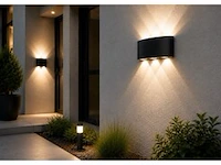 6 x led buiten wandlamp – 6w – 4200k neutraal wit - zwart – ip65 – proton-6