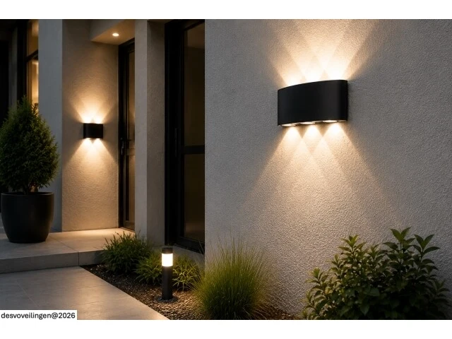 6 x led buiten wandlamp – 6w – 4200k neutraal wit - zwart – ip65 – proton-6 - afbeelding 2 van  6