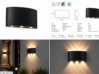 6 x led buiten wandlamp – 6w – 4200k neutraal wit - zwart – ip65 – proton-6 - afbeelding 6 van  6