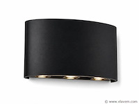 6 x led buiten wandlamp – 6w – 4200k neutraal wit - zwart – ip65 – proton-6 - afbeelding 2 van  5
