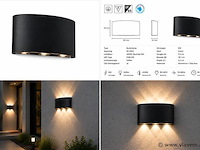6 x led buiten wandlamp – 6w – 4200k neutraal wit - zwart – ip65 – proton-6 - afbeelding 5 van  5