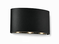 6 x led buiten wandlamp – 6w – 4200k neutraal wit - zwart – ip65 – proton-6 - afbeelding 3 van  6