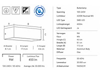 6 x led buiten wandlamp – 9w – 4200k neutraal wit - wit – ip65 – andiz - afbeelding 3 van  5