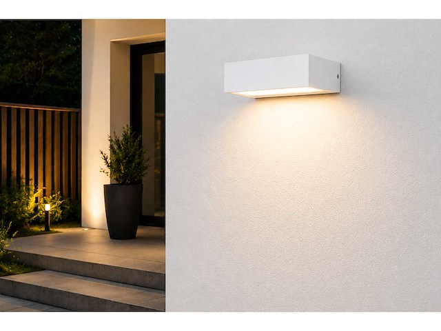 6 x led buiten wandlamp – 9w – 4200k neutraal wit - wit – ip65 – andiz - afbeelding 6 van  12