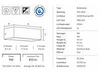 6 x led buiten wandlamp – 9w – 4200k neutraal wit - wit – ip65 – andiz - afbeelding 7 van  12