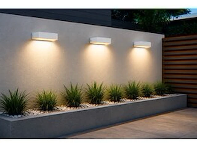 6 x led buiten wandlamp – 9w – 4200k neutraal wit - wit – ip65 – andiz - afbeelding 1 van  6