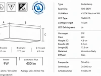 6 x led buiten wandlamp – 9w – 4200k neutraal wit - wit – ip65 – andiz - afbeelding 5 van  6