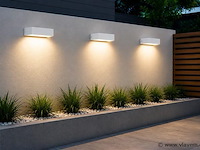 6 x led buiten wandlamp – 9w – 4200k neutraal wit - wit – ip65 – andiz - afbeelding 1 van  5
