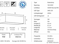 6 x led buiten wandlamp – 9w – 4200k neutraal wit - wit – ip65 – andiz - afbeelding 4 van  5