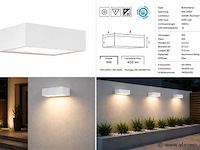 6 x led buiten wandlamp – 9w – 4200k neutraal wit - wit – ip65 – andiz - afbeelding 5 van  5