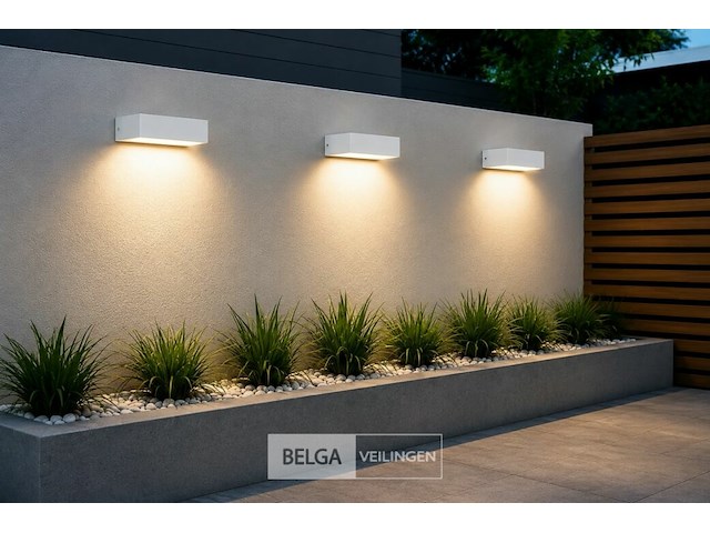 6 x led buiten wandlamp – 9w – 4200k neutraal wit - wit – ip65 – andiz - afbeelding 2 van  6