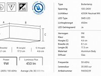 6 x led buiten wandlamp – 9w – 4200k neutraal wit - wit – ip65 – andiz - afbeelding 5 van  6
