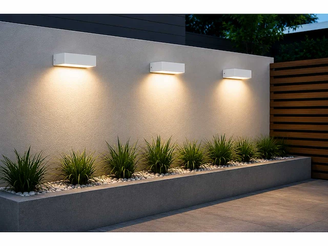 6 x led buiten wandlamp – 9w – 4200k neutraal wit - wit – ip65 – andiz - afbeelding 1 van  15