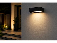 6 x led buiten wandlamp – 9w – 4200k neutraal wit - zwart – ip65 – andiz - afbeelding 9 van  15
