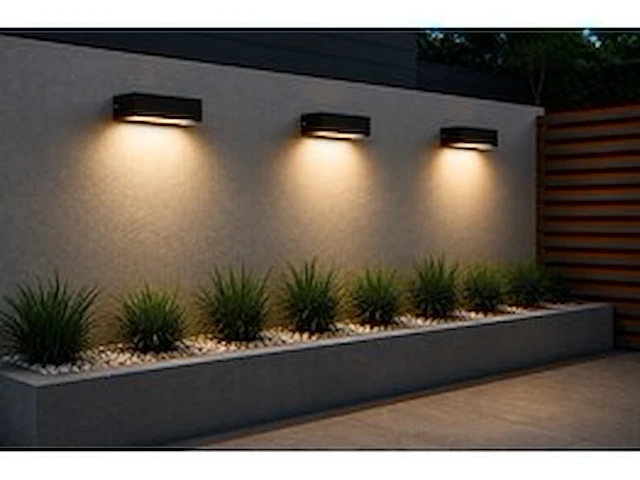 6 x led buiten wandlamp – 9w – 4200k neutraal wit - zwart – ip65 – andiz - afbeelding 1 van  6