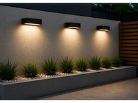 6 x led buiten wandlamp – 9w – 4200k neutraal wit - zwart – ip65 – andiz