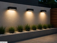 6 x led buiten wandlamp – 9w – 4200k neutraal wit - zwart – ip65 – andiz - afbeelding 2 van  6