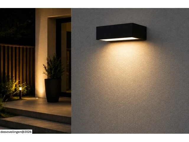 6 x led buiten wandlamp – 9w – 4200k neutraal wit - zwart – ip65 – andiz - afbeelding 4 van  6