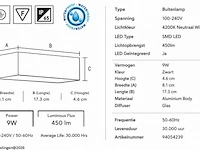 6 x led buiten wandlamp – 9w – 4200k neutraal wit - zwart – ip65 – andiz - afbeelding 5 van  6