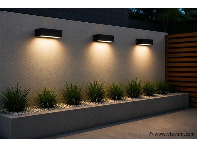 6 x led buiten wandlamp – 9w – 4200k neutraal wit - zwart – ip65 – andiz - afbeelding 1 van  5