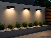 6 x led buiten wandlamp – 9w – 4200k neutraal wit - zwart – ip65 – andiz - afbeelding 1 van  5