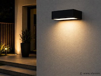 6 x led buiten wandlamp – 9w – 4200k neutraal wit - zwart – ip65 – andiz - afbeelding 3 van  5