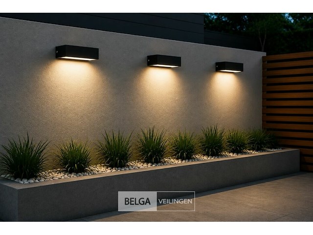 6 x led buiten wandlamp – 9w – 4200k neutraal wit - zwart – ip65 – andiz - afbeelding 1 van  6