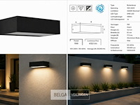 6 x led buiten wandlamp – 9w – 4200k neutraal wit - zwart – ip65 – andiz - afbeelding 6 van  6