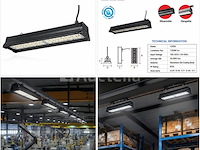 6 x led industriële hanglamp 100w – 6400k koud wit - zwart – ip20 – pyramid-100 - afbeelding 4 van  5