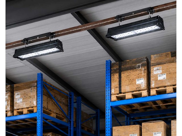 6 x led industriële hanglamp 100w – 6400k koud wit - zwart – ip20 – pyramid-100 - afbeelding 1 van  5