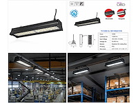 6 x led industriële hanglamp 100w – 6400k koud wit - zwart – ip20 – pyramid-100 - afbeelding 5 van  5