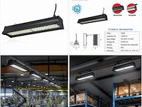 6 x led industriële hanglamp 100w – 6400k koud wit - zwart – ip20 – pyramid-100 - afbeelding 6 van  6