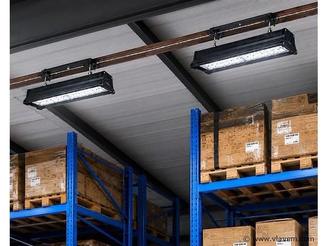 6 x led industriële hanglamp 100w – 6400k koud wit - zwart – ip20 – pyramid-100 - afbeelding 1 van  5