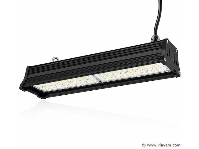 6 x led industriële hanglamp 100w – 6400k koud wit - zwart – ip20 – pyramid-100 - afbeelding 2 van  5