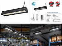 6 x led industriële hanglamp 100w – 6400k koud wit - zwart – ip20 – pyramid-100 - afbeelding 5 van  5