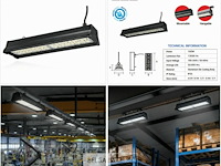6 x led industriële hanglamp 100w – 6400k koud wit - zwart – ip20 – pyramid-100 - afbeelding 6 van  6