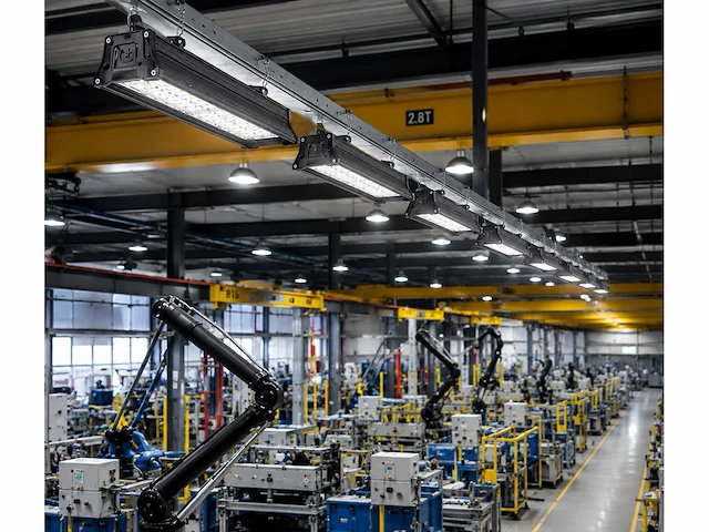 6 x led industriële hanglamp 100w – 6400k koud wit - zwart – ip20 – pyramid-100 - afbeelding 3 van  5