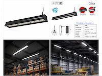 6 x led industriële hanglamp 150w – 6400k koud wit - zwart – ip20 – pyramid-150 - afbeelding 5 van  5