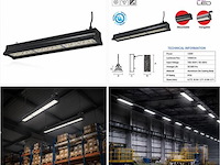 6 x led industriële hanglamp 150w – 6400k koud wit - zwart – ip20 – pyramid-150 - afbeelding 5 van  5