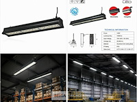 6 x led industriële hanglamp 150w – 6400k koud wit - zwart – ip20 – pyramid-150 - afbeelding 6 van  6