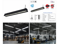 6 x led industriële hanglamp 200w – 6400k koud wit - zwart – ip20 – pyramid-200 - afbeelding 1 van  5