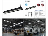 6 x led industriële hanglamp 200w – 6400k koud wit - zwart – ip20 – pyramid-200 - afbeelding 5 van  5