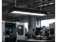 6 x led industriële hanglamp 200w – 6400k koud wit - zwart – ip20 – pyramid-200